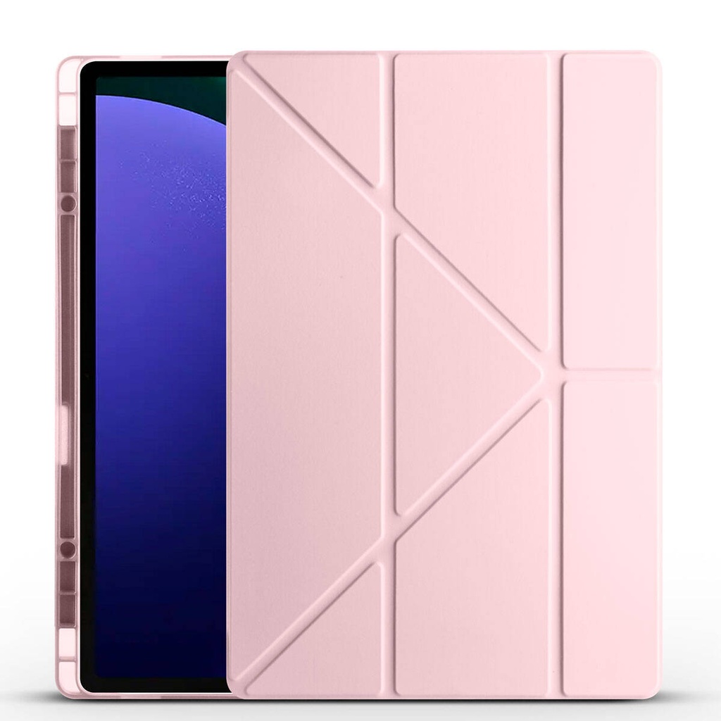 Samsung Galaxy Tab S9 Ultra SM-X910 Uyumlu Kılıf Zore Tri Folding Kalem Bölmeli Standlı Kılıf