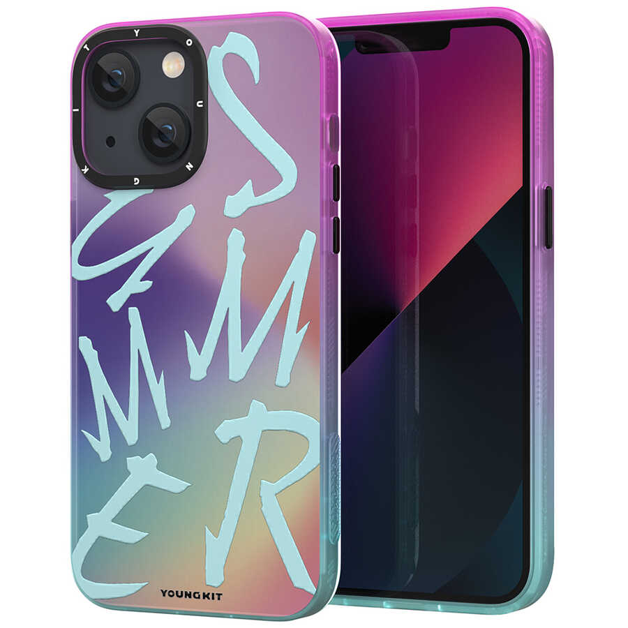 [RNZ-TA77109] Apple iPhone 13 Uyumlu Kılıf YoungKit Summer Serisi Kapak (Rose Gold)