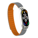 Xiaomi Mi Band 7 Uyumlu Kordon Suni Deri Baklalı Mıknatıslı KRD-69 Kayış