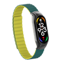 Xiaomi Mi Band 7 Uyumlu Kordon Suni Deri Baklalı Mıknatıslı KRD-69 Kayış