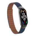Xiaomi Mi Band 7 Uyumlu Kordon Suni Deri Baklalı Mıknatıslı KRD-69 Kayış