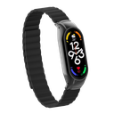 Xiaomi Mi Band 7 Uyumlu Kordon Suni Deri Baklalı Mıknatıslı KRD-69 Kayış