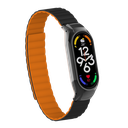 Xiaomi Mi Band 7 Uyumlu Kordon Suni Deri Baklalı Mıknatıslı KRD-69 Kayış