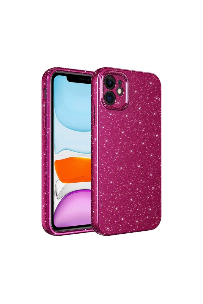 Apple iPhone 11 Uyumlu Kılıf Kamera Korumalı Simli Lüks Zore Koton Kapak