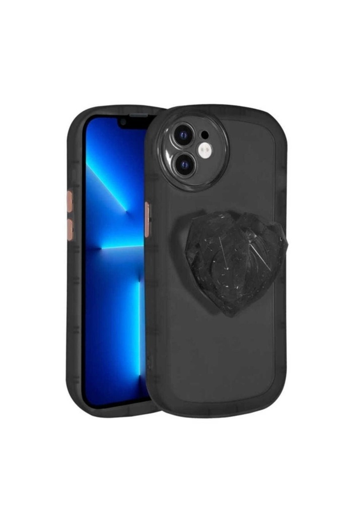 [RNZ-TA76883] Apple iPhone 11 Uyumlu Kılıf Kamera Korumalı Pop Soketli Renkli Zore Ofro Kapak (Siyah)