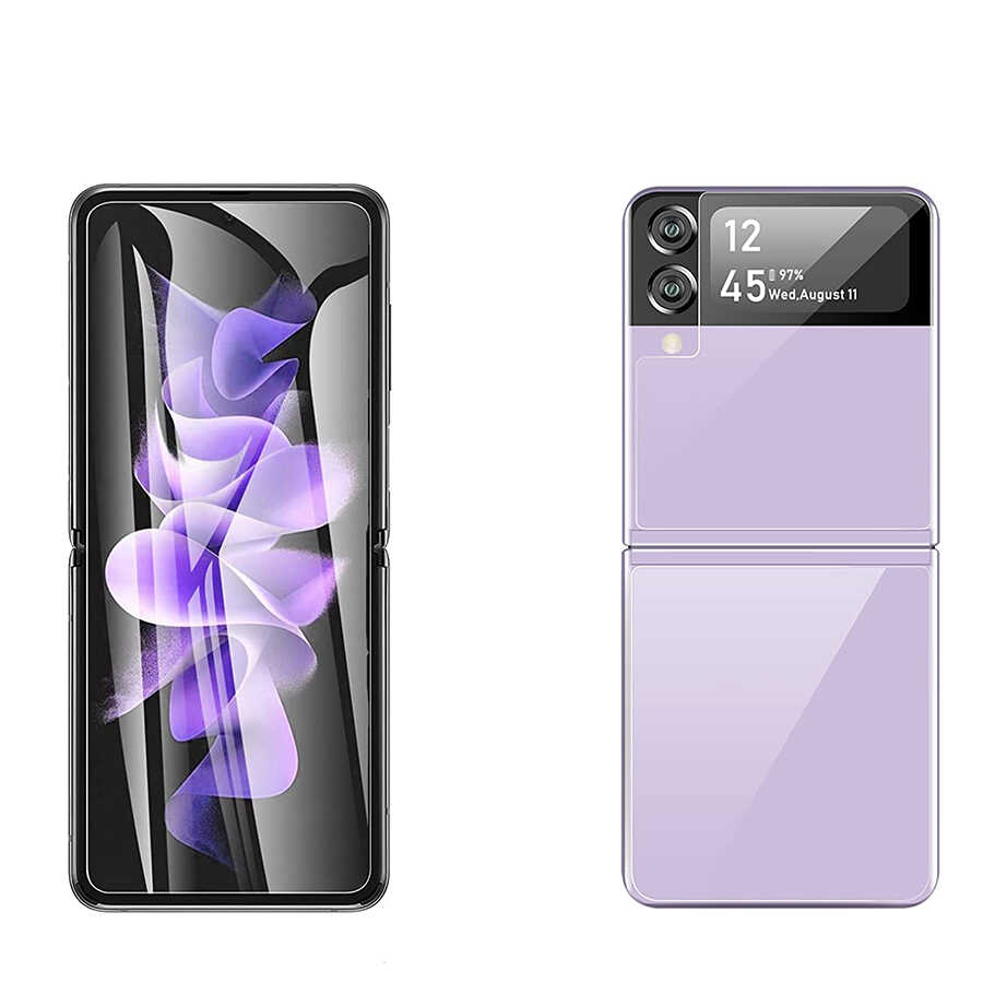 [RNZ-TA77145] Samsung Galaxy Z Flip 4 Uyumlu Zore Narr Tpu Ön Arka Body Ekran Koruyucu