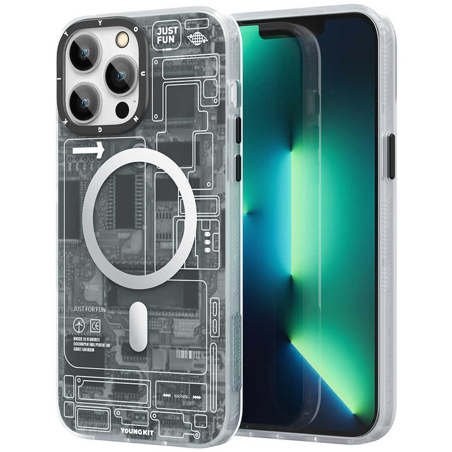 [RNZ-TA77125] Apple iPhone 13 Pro Uyumlu Kılıf YoungKit Technology Serisi Kapak (Siyah)