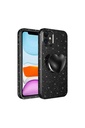 Apple iPhone 11 Uyumlu Kılıf Kamera Korumalı Simli Pop Soketli Lüks Zore Koton Soketli Kapak