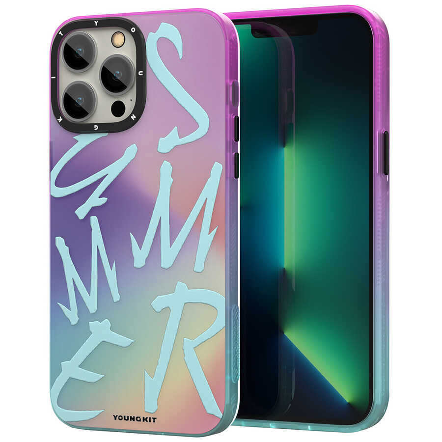 [RNZ-TA77116] Apple iPhone 13 Pro Uyumlu Kılıf YoungKit Summer Serisi Kapak (Rose Gold)