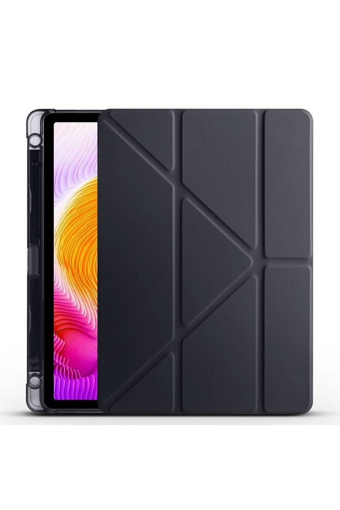 [RNZ-TA97202] Xiaomi Redmi Pad SE Uyumlu Kılıf Zore Tri Folding Kalem Bölmeli Standlı Kılıf (Siyah)