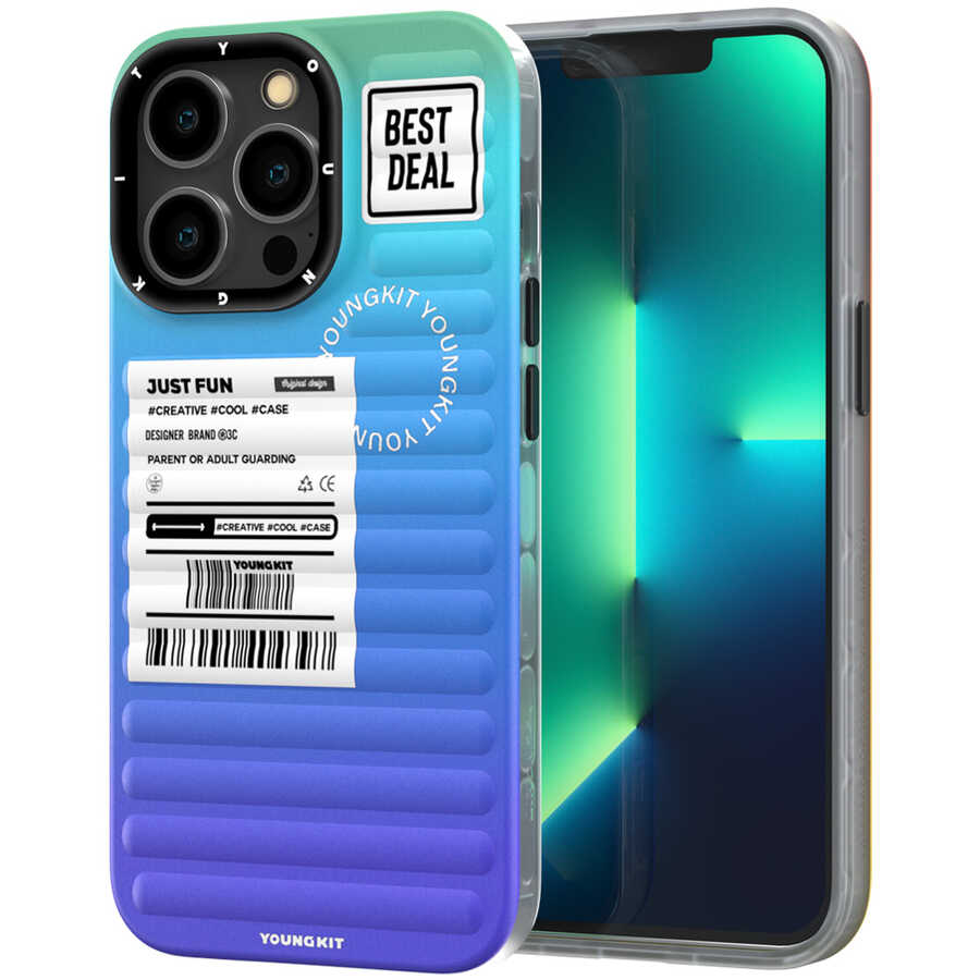 [RNZ-TA77141] Apple iPhone 13 Pro Max Uyumlu Kılıf YoungKit The Secret Color Serisi Kapak (Mavi)