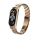 Xiaomi Mi Band 7 Uyumlu Kordon Paslanmaz Metal Baklalı Tasarım KRD-04 Kayış