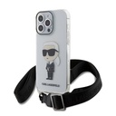 Apple iPhone 15 Pro Max Uyumlu Kılıf Karl Lagerfeld Orjinal Lisanslı Boyun Askılı Karl İkonik Crossbody Kapak