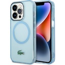 Apple iPhone 15 Pro Uyumlu Kılıf Lacoste Orjinal Lisanslı M-safe Şarj Özellikli Transparan Timsah Logo Baskılı Kapak
