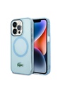 Apple iPhone 15 Pro Max Uyumlu Kılıf Lacoste Orjinal Lisanslı M-safe Şarj Özellikli Transparan Timsah Logo Baskılı Kapak