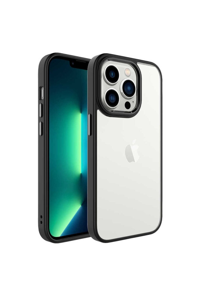 [RNZ-TA77522] Apple iPhone 14 Pro Uyumlu Kılıf Zore Krom Kapak (Siyah)