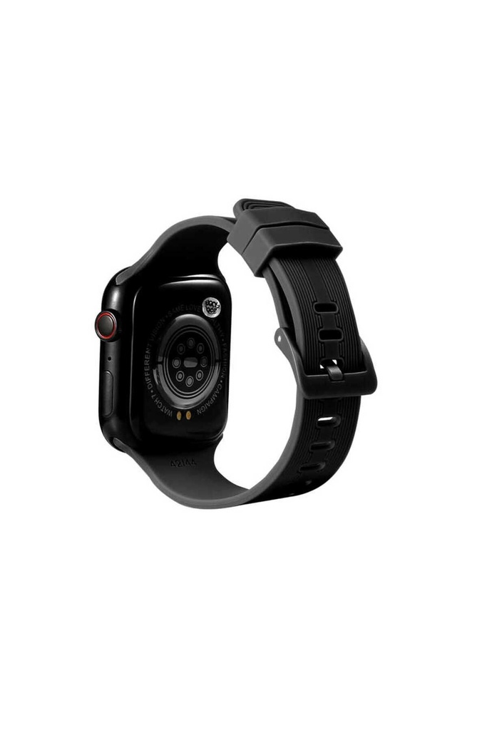 [RNZ-TA77744] Apple Watch 40mm Uyumlu Kordon Silikon Yumuşak Esnek Sportif KRD-23 Kayış (Siyah)