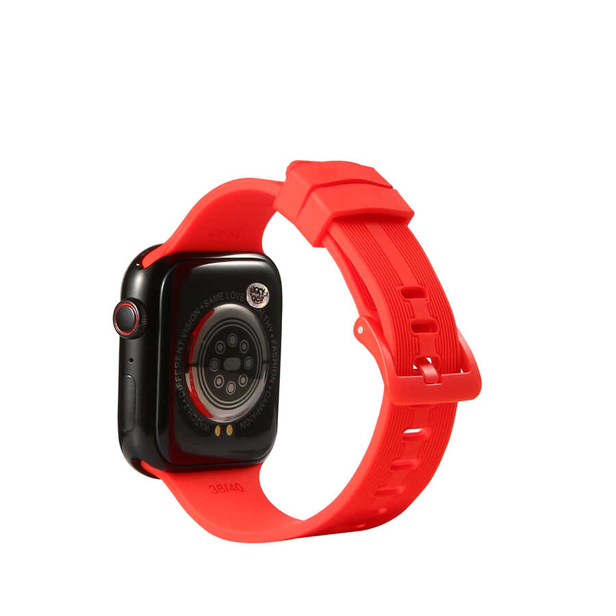 Apple Watch 42mm Uyumlu Kordon Silikon Yumuşak Esnek Sportif KRD-23 Kayış