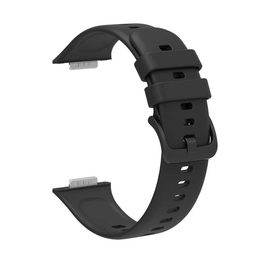 [RNZ-TA77800] Huawei Watch Fit 2 Uyumlu Kordon Silikon Yumuşak Esnek Aparatlı KRD-43 Kayış (Siyah)