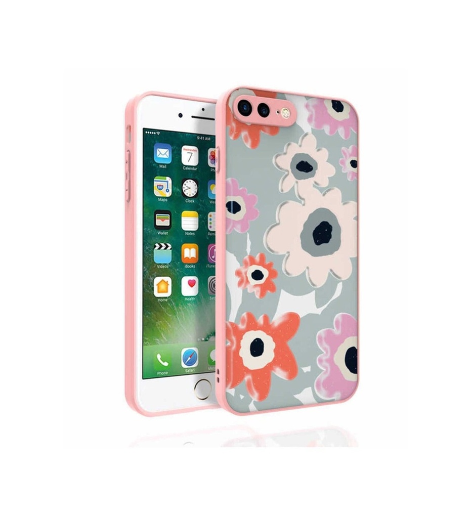 [RNZ-TA77889] Apple iPhone SE 2022 Uyumlu Kılıf Desenli Kamera Korumalı Parlak Zore Nora Kapak (NO5)
