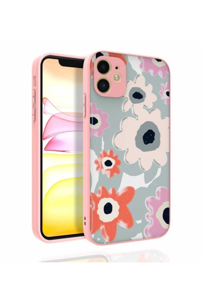 [RNZ-TA77907] Apple iPhone 11 Uyumlu Kılıf Desenli Kamera Korumalı Parlak Zore Nora Kapak (NO5)
