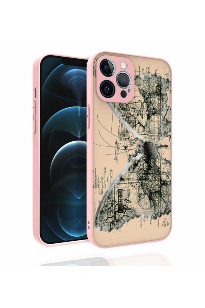 Apple iPhone 12 Pro Max Uyumlu Kılıf Desenli Kamera Korumalı Parlak Zore Nora Kapak