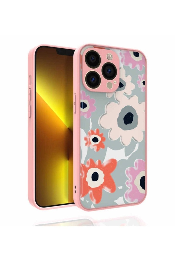 Apple iPhone 13 Pro Uyumlu Kılıf Desenli Kamera Korumalı Parlak Zore Nora Kapak