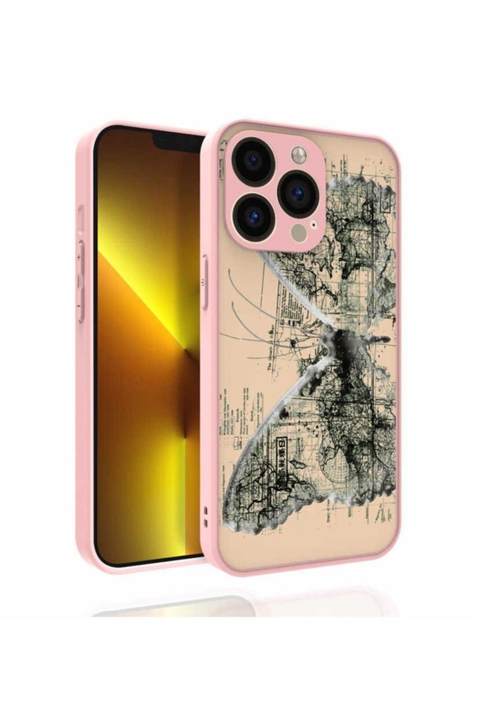 Apple iPhone 13 Pro Max Uyumlu Kılıf Desenli Kamera Korumalı Parlak Zore Nora Kapak