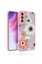 Samsung Galaxy S21 FE Uyumlu Kılıf Desenli Kamera Korumalı Parlak Zore Nora Kapak