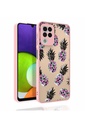 Samsung Galaxy A22 4G Uyumlu Kılıf Desenli Kamera Korumalı Parlak Zore Nora Kapak