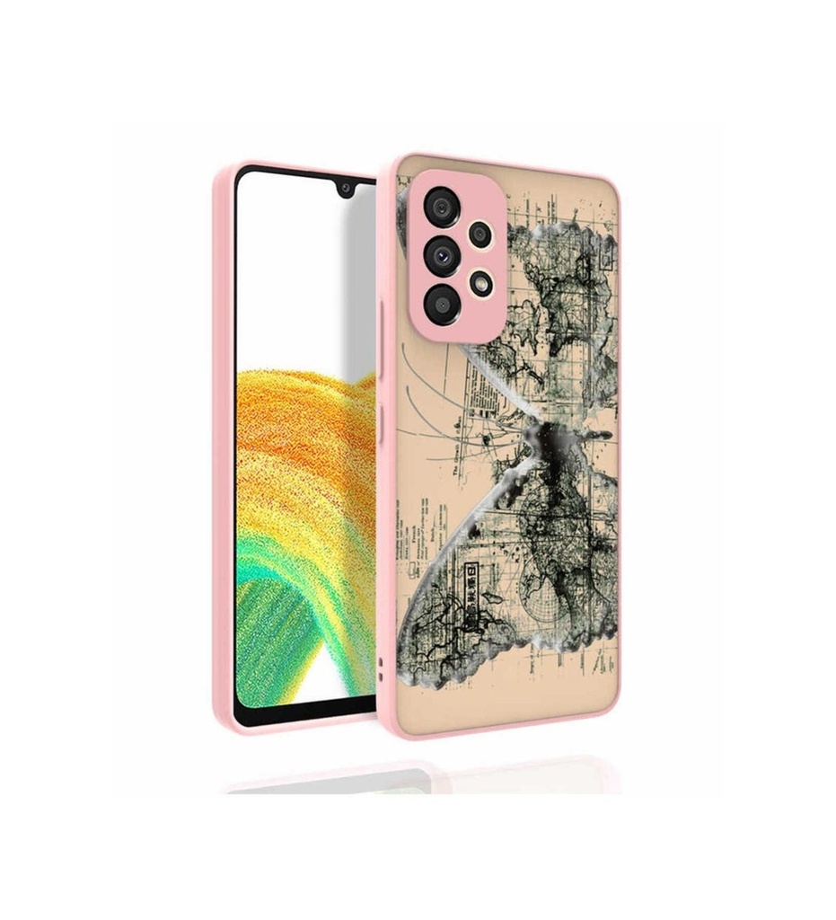 Samsung Galaxy A53 5G Uyumlu Kılıf Desenli Kamera Korumalı Parlak Zore Nora Kapak