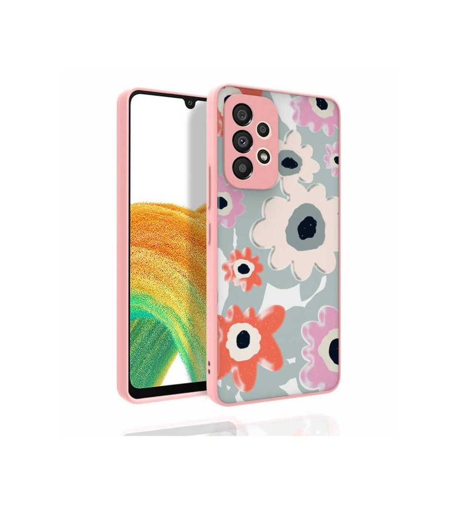 Samsung Galaxy A53 5G Uyumlu Kılıf Desenli Kamera Korumalı Parlak Zore Nora Kapak