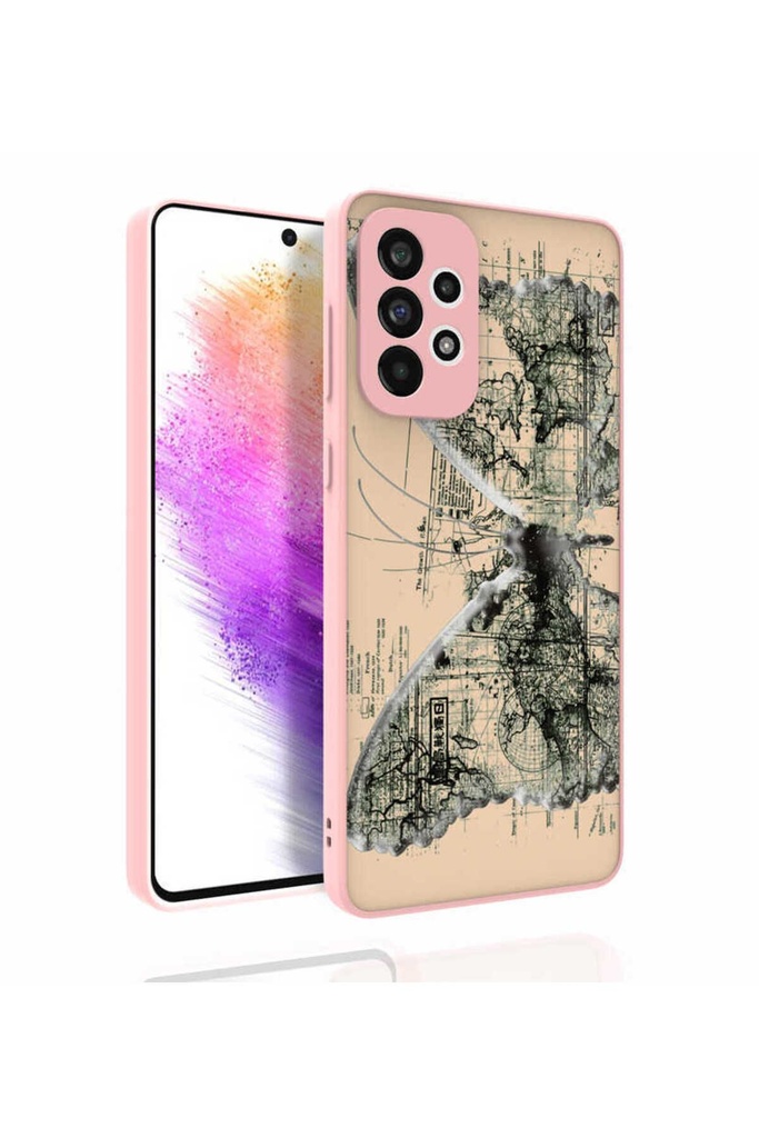 Samsung Galaxy A73 Uyumlu Kılıf Desenli Kamera Korumalı Parlak Zore Nora Kapak