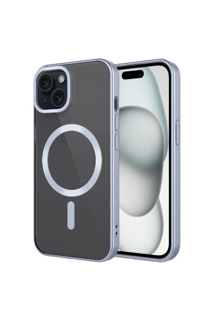 Apple iPhone 15 Uyumlu Kılıf Mat Tasarımlı M-safe Wireless Şarj Özellikli Zore Mat Setro Kapak