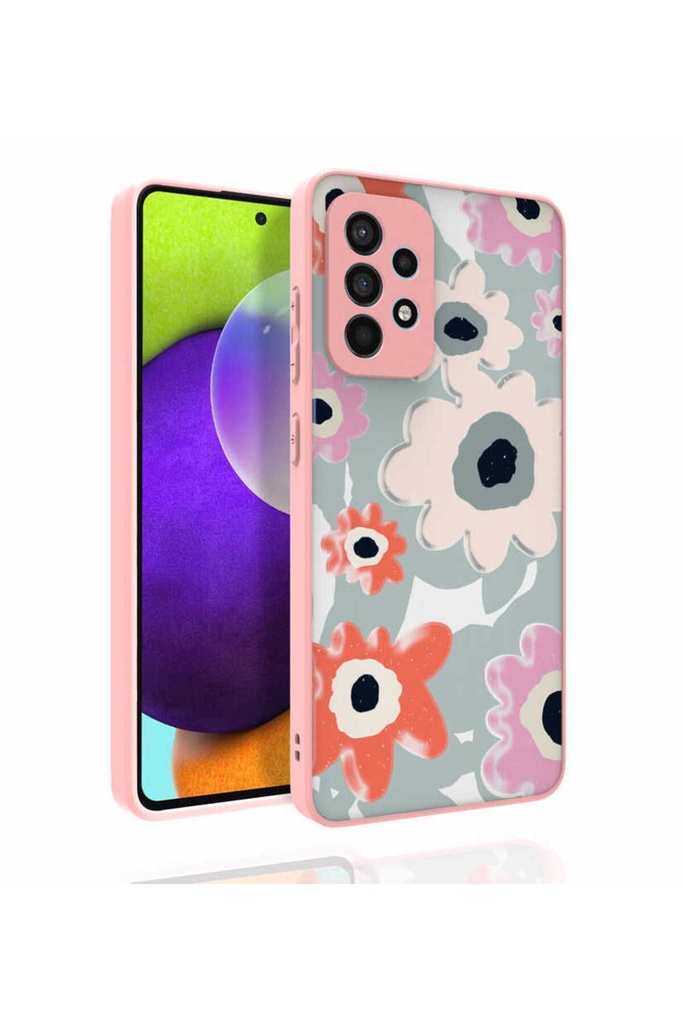 [RNZ-TA77985] Samsung Galaxy A52 Uyumlu Kılıf Desenli Kamera Korumalı Parlak Zore Nora Kapak (NO5)