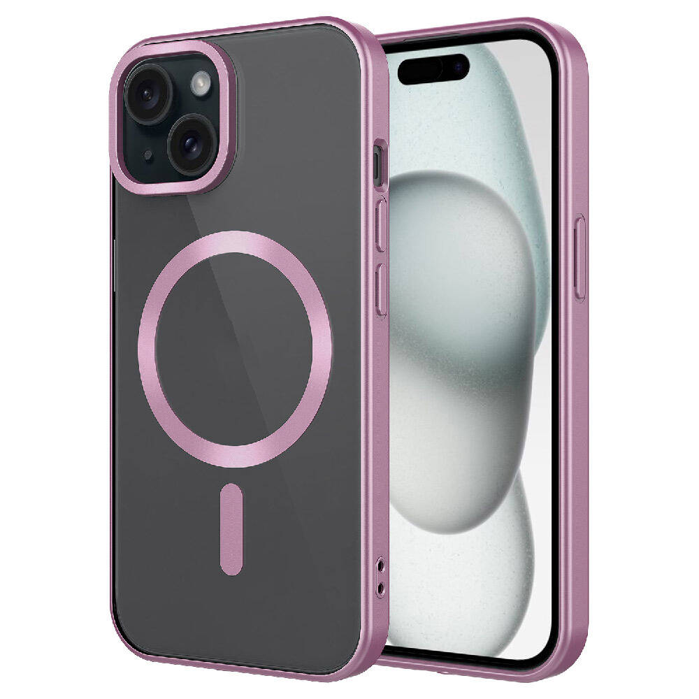 Apple iPhone 15 Uyumlu Kılıf Mat Tasarımlı M-safe Wireless Şarj Özellikli Zore Mat Setro Kapak