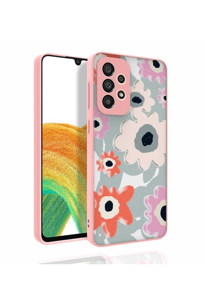 [RNZ-TA78009] Samsung Galaxy A33 5G Uyumlu Kılıf Desenli Kamera Korumalı Parlak Zore Nora Kapak (NO5)