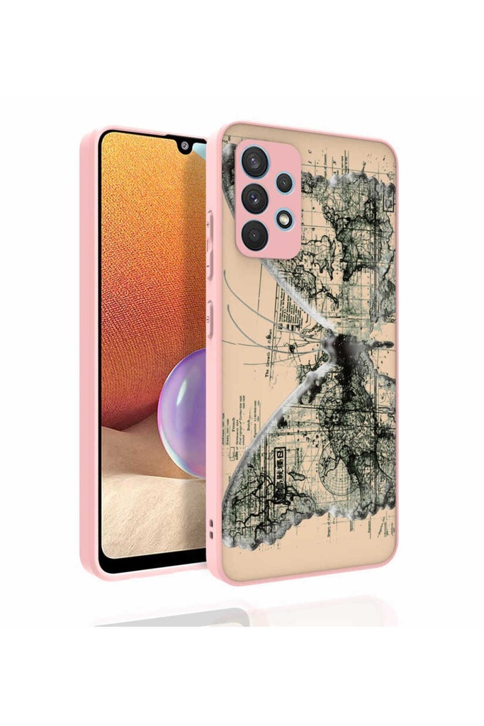 Samsung Galaxy A32 4G Uyumlu Kılıf Desenli Kamera Korumalı Parlak Zore Nora Kapak