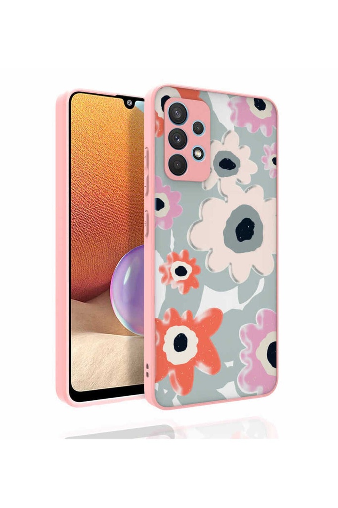 [RNZ-TA78015] Samsung Galaxy A32 4G Uyumlu Kılıf Desenli Kamera Korumalı Parlak Zore Nora Kapak (NO5)