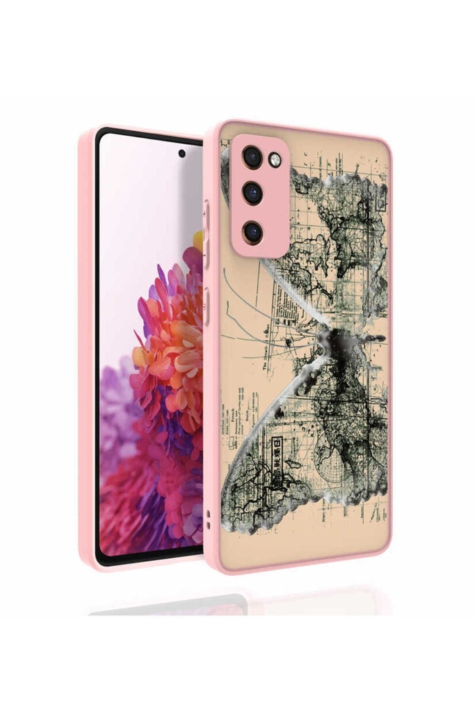 Samsung Galaxy S20 FE Uyumlu Kılıf Desenli Kamera Korumalı Parlak Zore Nora Kapak