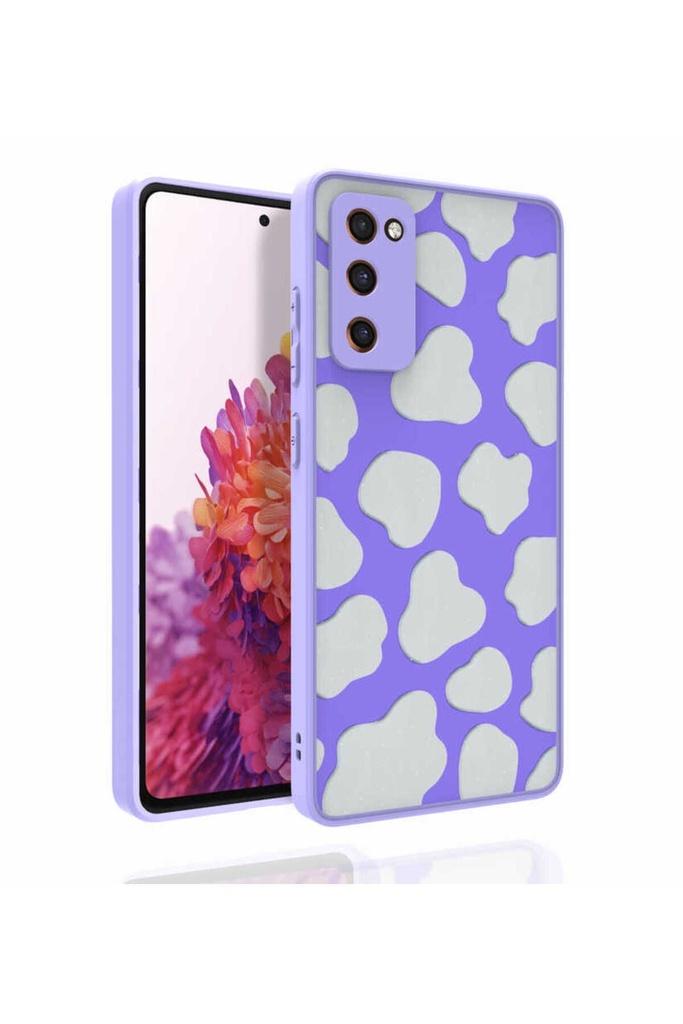 Samsung Galaxy S20 FE Uyumlu Kılıf Desenli Kamera Korumalı Parlak Zore Nora Kapak