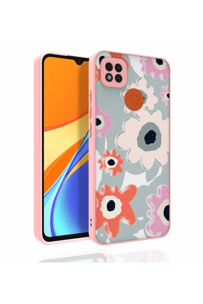 Xiaomi Redmi 9C Uyumlu Kılıf Desenli Kamera Korumalı Parlak Zore Nora Kapak