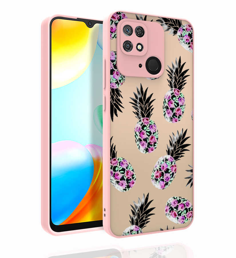 Xiaomi Redmi 10C Uyumlu Kılıf Desenli Kamera Korumalı Parlak Zore Nora Kapak