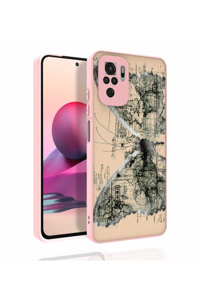 Xiaomi Redmi Note 10 Uyumlu Kılıf Desenli Kamera Korumalı Parlak Zore Nora Kapak