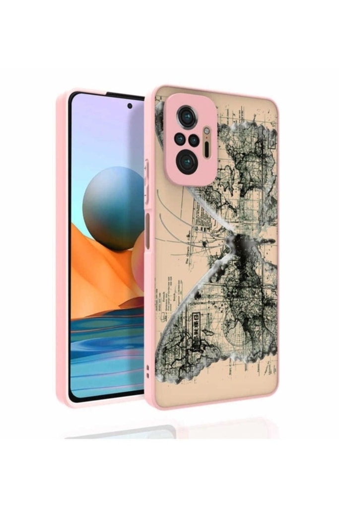 Xiaomi Redmi Note 10 Pro Uyumlu Kılıf Desenli Kamera Korumalı Parlak Zore Nora Kapak