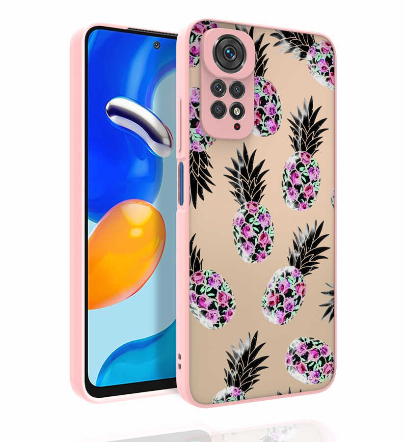 Xiaomi Redmi Note 11 Global Uyumlu Kılıf Desenli Kamera Korumalı Parlak Zore Nora Kapak