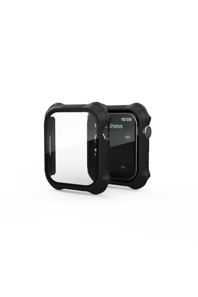 [RNZ-TA78139] Apple Watch 7 41mm Uyumlu Tank Zırh Kasa ve Mat Görünümlü Ekran Koruyucu Zore Watch Gard 11 (Siyah)