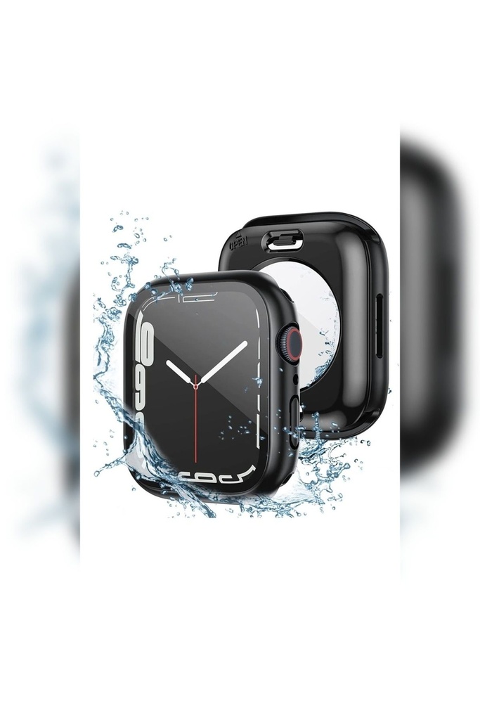 [RNZ-TA78168] Apple Watch 44mm Uyumlu 360 Derece Korumalı Kasa ve Ekran Koruyucu Zore Watch Gard 12 (Siyah)