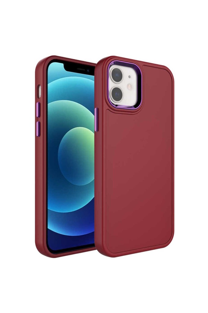 Apple iPhone 11 Uyumlu Kılıf Metal Çerçeve ve Buton Tasarımlı Sert Zore Botox Kapak