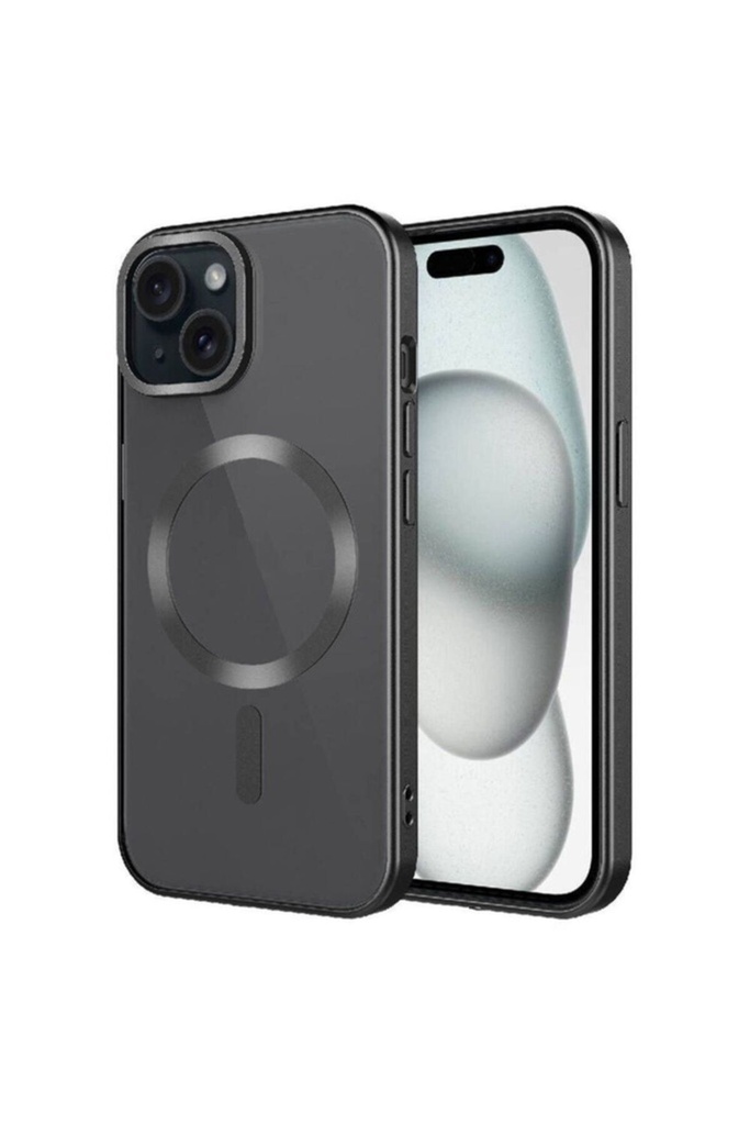 Apple iPhone 15 Plus Uyumlu Kılıf Mat Tasarımlı M-safe Wireless Şarj Özellikli Zore Mat Setro Kapak